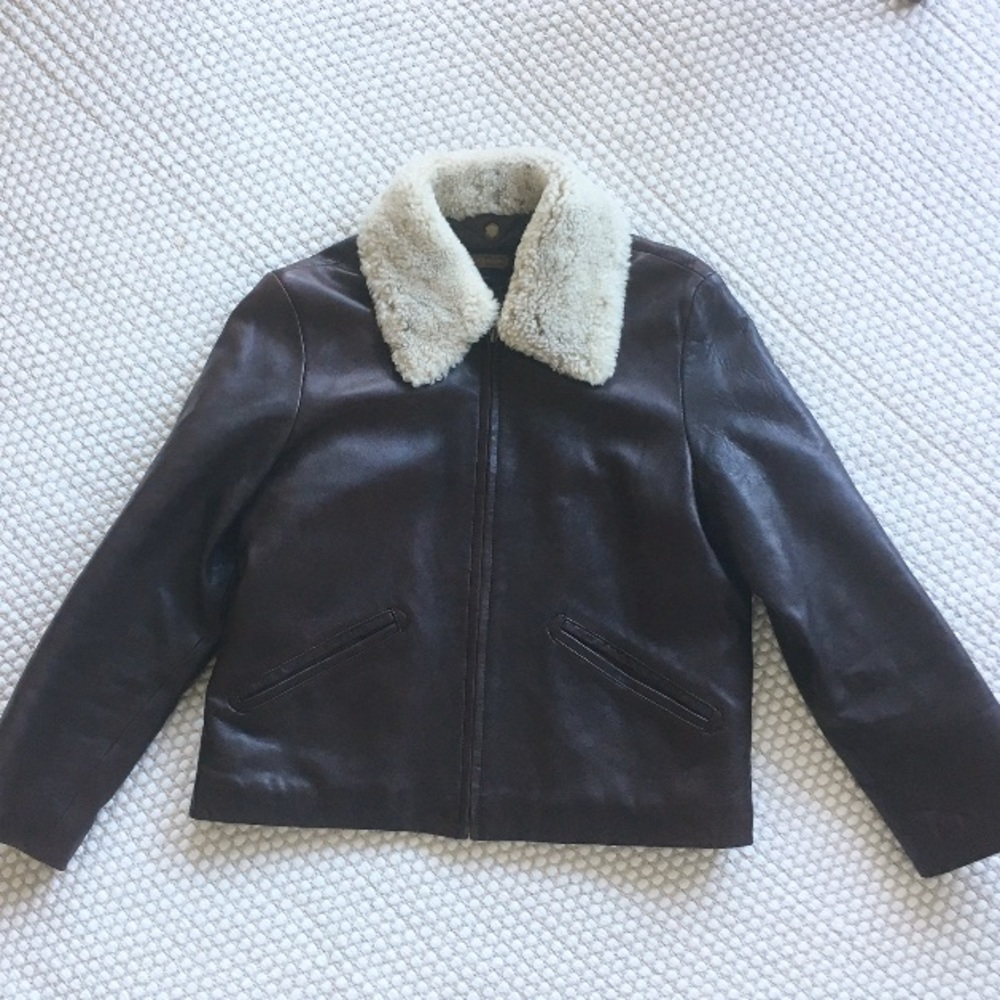 Coach brown leather jacket